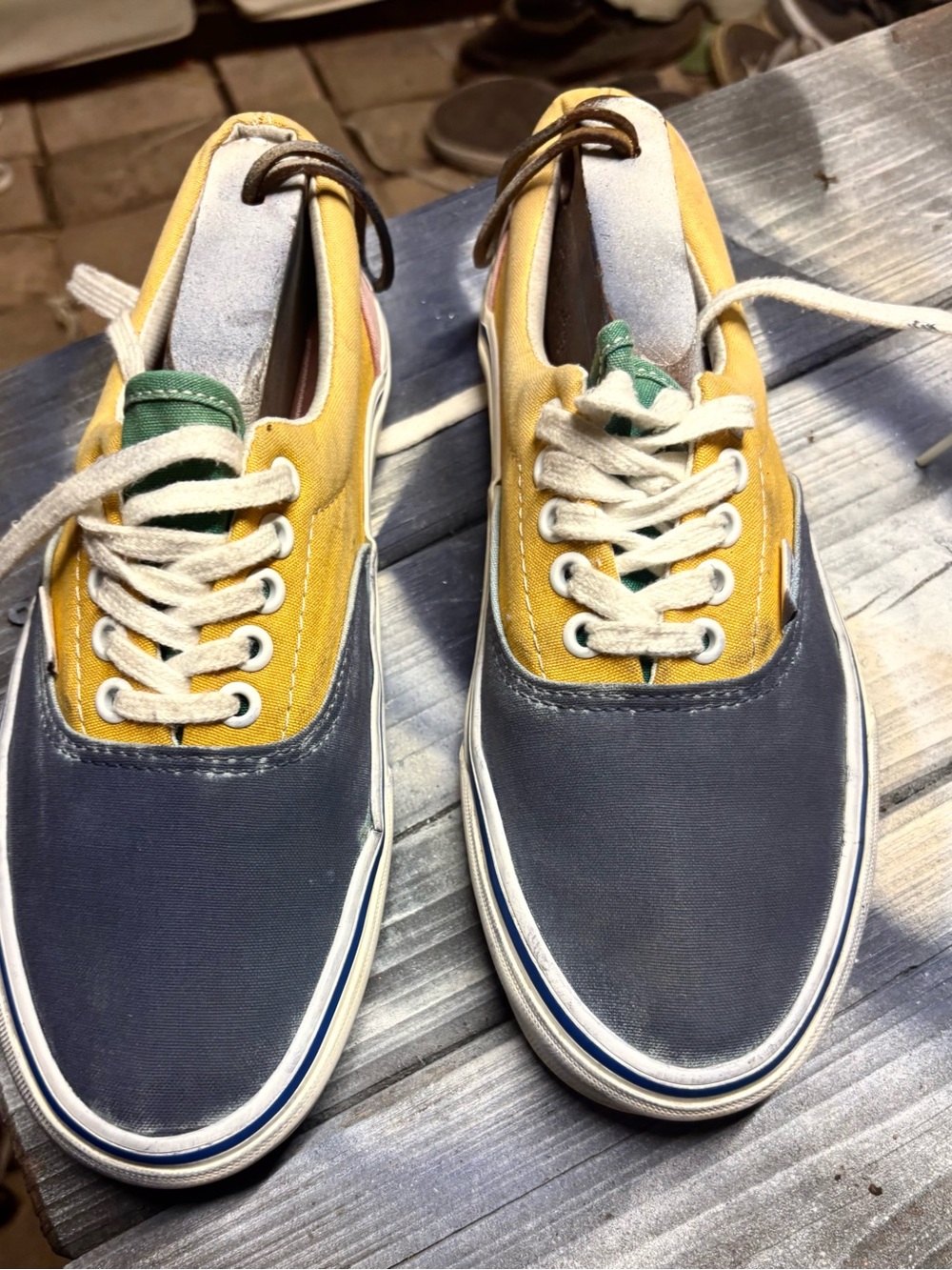 Vans Era 59 yellow and navy blue color-blocked sneaker womens 9